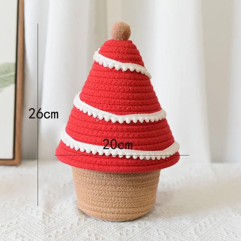 

Creative Hand Woven Storage Basket Tree Cartoon Storage Box Snack Make Up Organizers Home Decor
