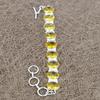 Citrine Gemstone Handmade 925 Sterling Silver Bracelet 7-8" KKG-147