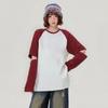 2026 Spring Design Color Contrast Splicing Hollow T-shirt Women's Loose Casual Top