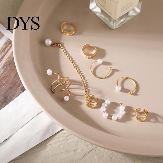 Commute Cartilage Earrings 1 Set Ear Clips Faux Pearl Rhinestone Different Shape Non-piercing C-shaped Decoration Jewelry Prom Party Cuffs