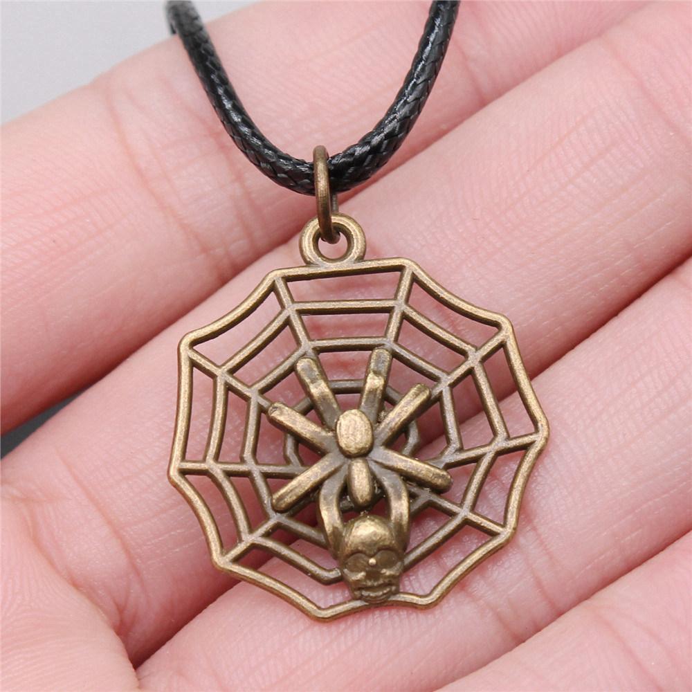 45cm Necklace Leather Chain Big Skull Halloween Kids' Jewelry Materials QN064
