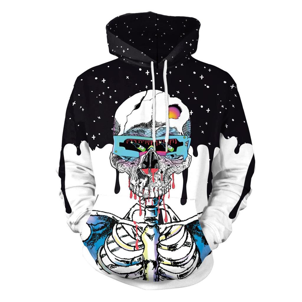 Source Halloween Night 3D Printing Party Stage Costumes European And American Spring New Hooded Sweater