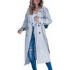 Trenchcoat for kvinner Dobbeltspent klassisk jakkeslag lang overfrakk vindtett høst vår yttertøysjakke for arbeidsreiser