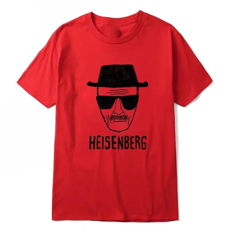 Mens Fashionable Casual Short Sleeved Cotton Loose Heisenberg Printed Shirt Casual Mens Tshirt Cool Springsummer Mens Top