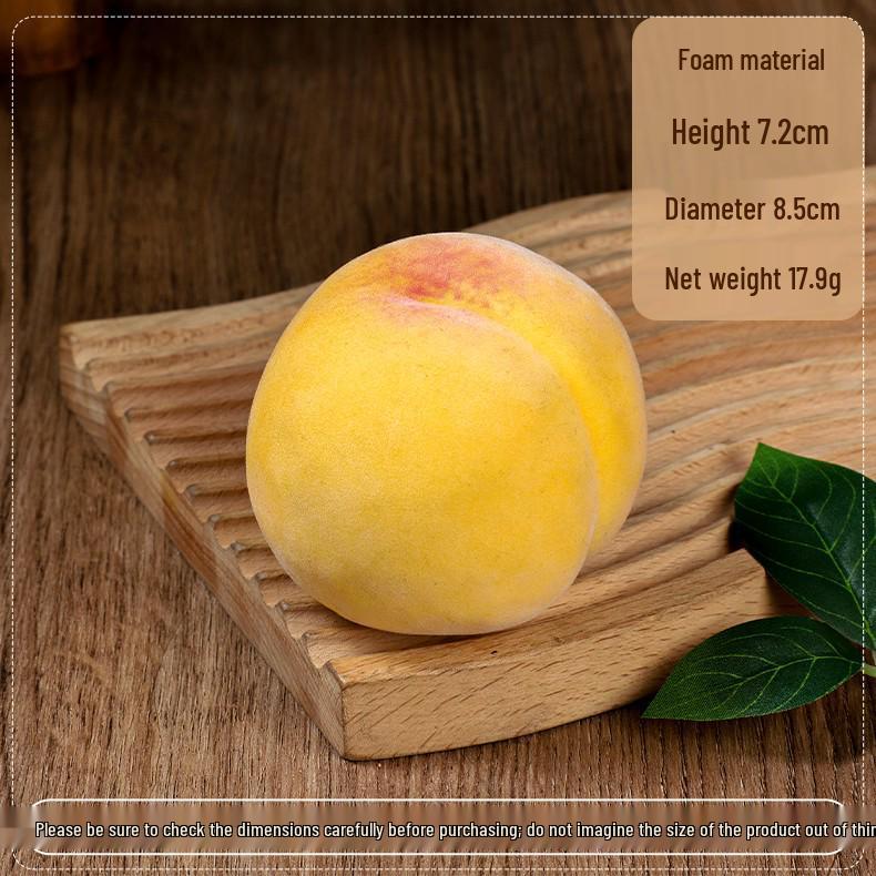 Seasonal Foam Fruit Ornaments: Large Flat Peach Simulation Model