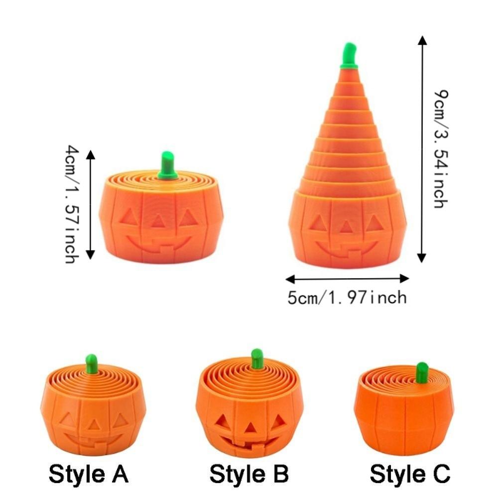 Halloween Theme Retractable Pumpkin Fidget Toy Funny 3D Printed Pumpkin Toy  Kids Gift