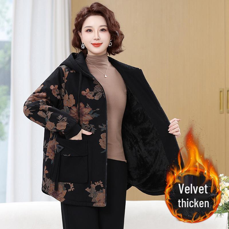 Plus Size Winter Cotton Jacket for Middle-Aged and Elderly Women - Warm Coat for Special Sizes