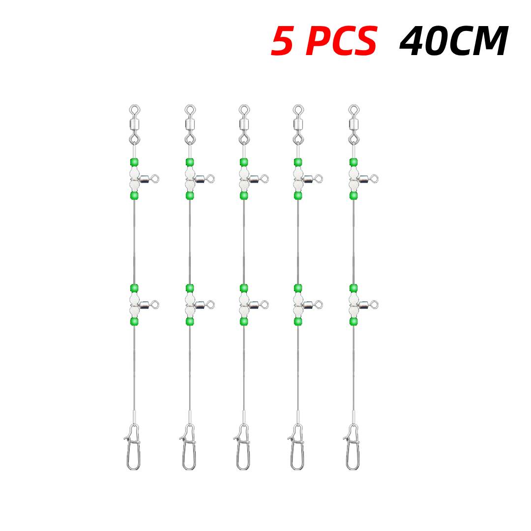 

5/8/10PCS Night Glow Fishing Leaders with Swivel & Snap Luminous Fishing Wire Leader 360 Degree Rotating Fishing Tackle Outdoor