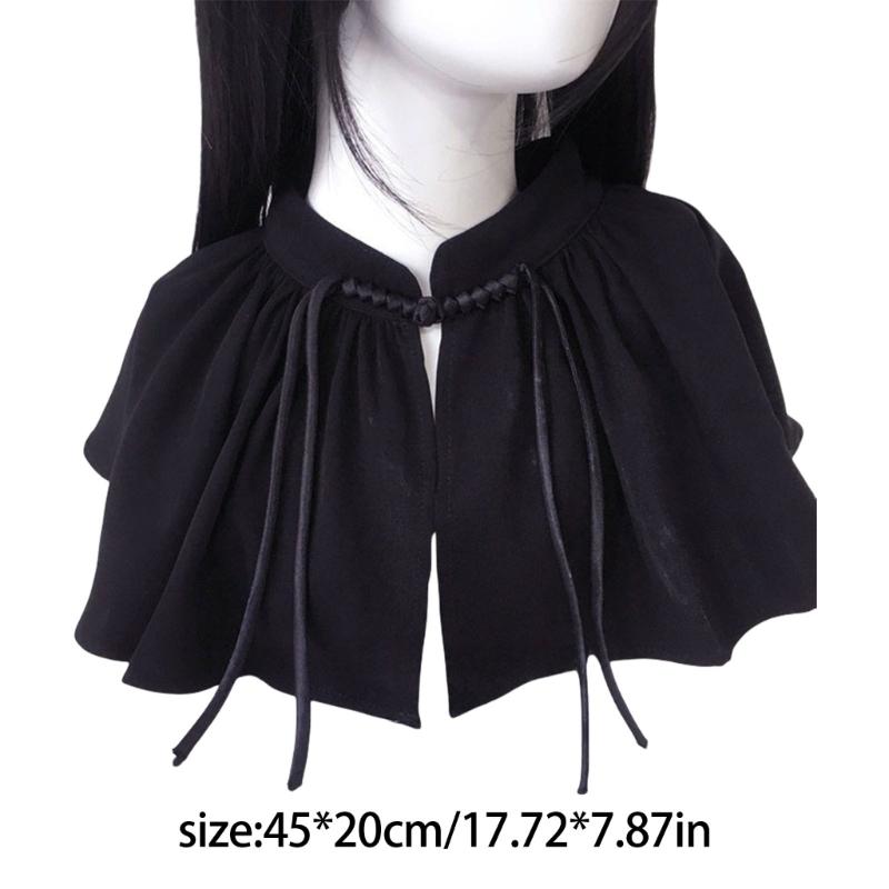 Mystical Capelet for Fashion Enthusiasts Unique Street Style Shawl Solid Color Shoulder Wrap for Themed Event
