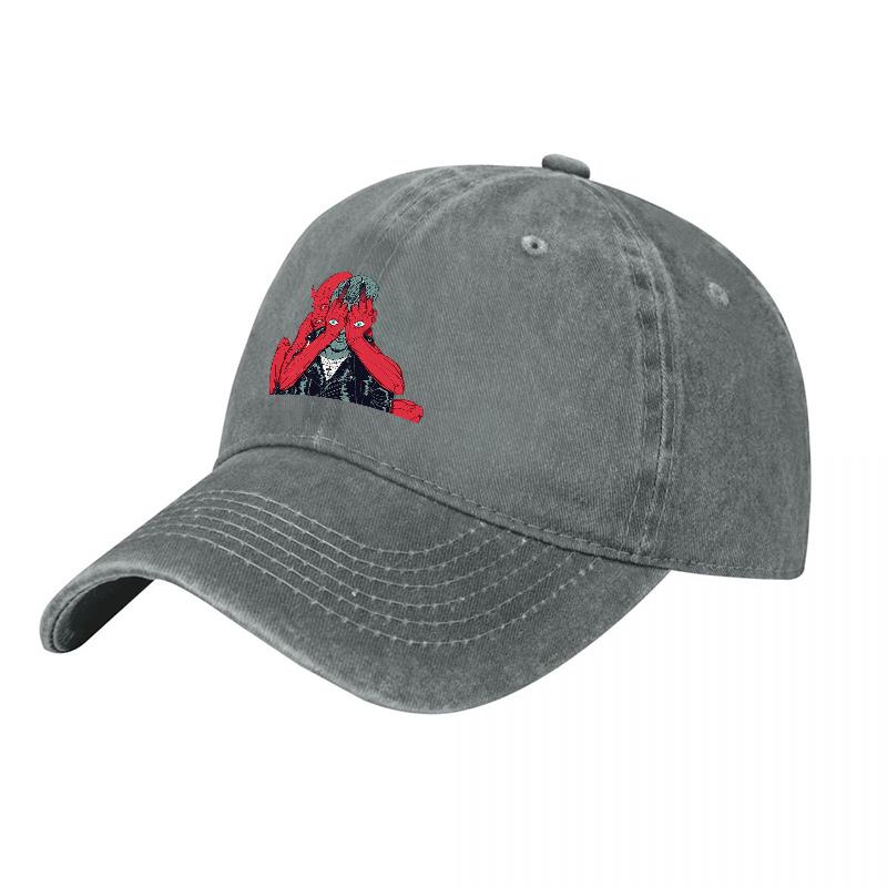 Octopus Unisex Embroidered Washed Cotton Baseball Cap Dark Gray Adjustable Fit Classic Style Unisex Hat