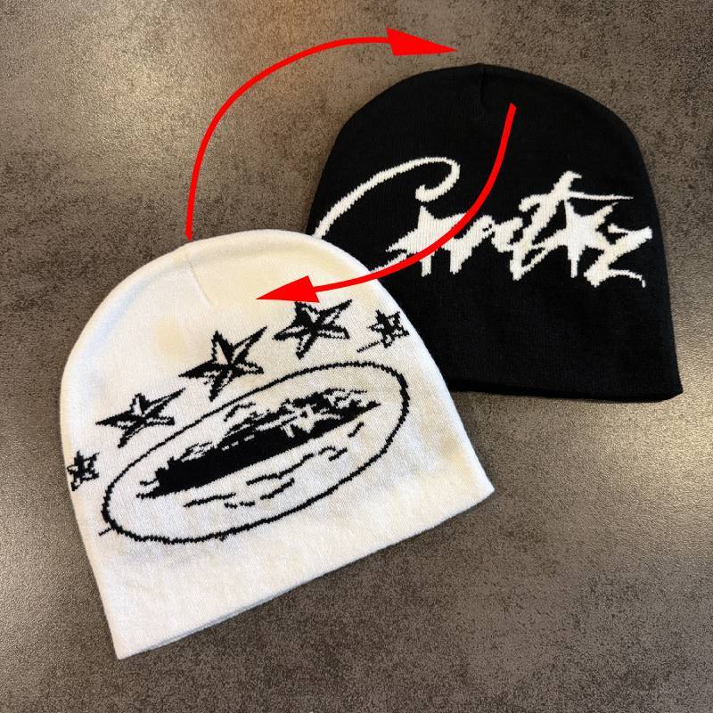 Acrylic Knitted Warm Hat Men Women Letter Print Cold Season Headgear Winter Fall