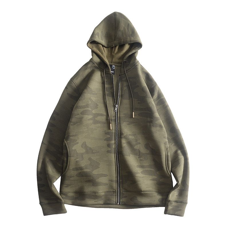Foreign Trade Overplus Order Cut the Tag off Cattle Goods Cardigan Zip-up Camouflage Hoodie Men's Hood Export Original Single Men's Men's Outerwear