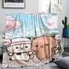 1Pc Bubu Dudu Print Flannel Blanket, High quality Comfortable for All Seasons, Home Decor, Warmth and Comfort, Perfect for Christmas Gifts