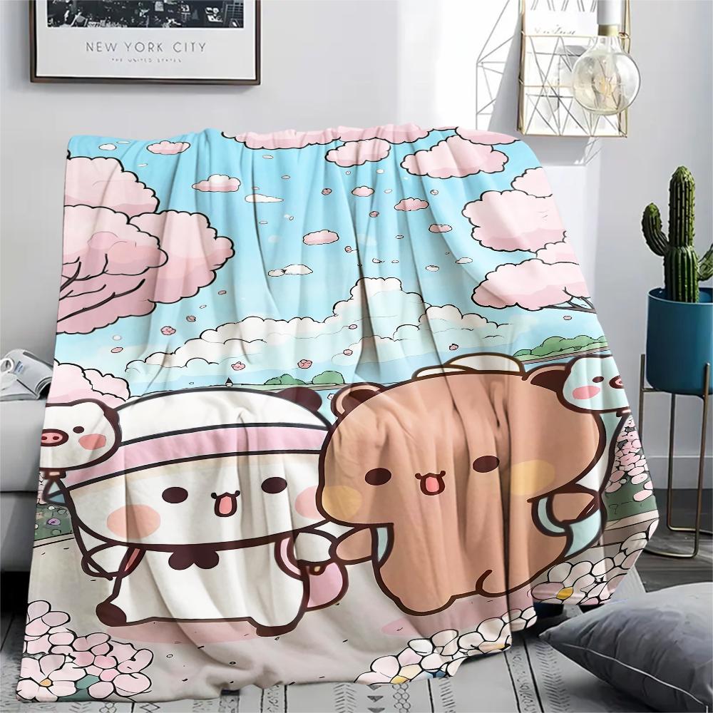1Pc Bubu Dudu Print Flannel Blanket, High quality Comfortable for All Seasons, Home Decor, Warmth and Comfort, Perfect for Christmas Gifts