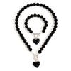 European and American Simple Imitation Pearl Heart Pendant Necklace