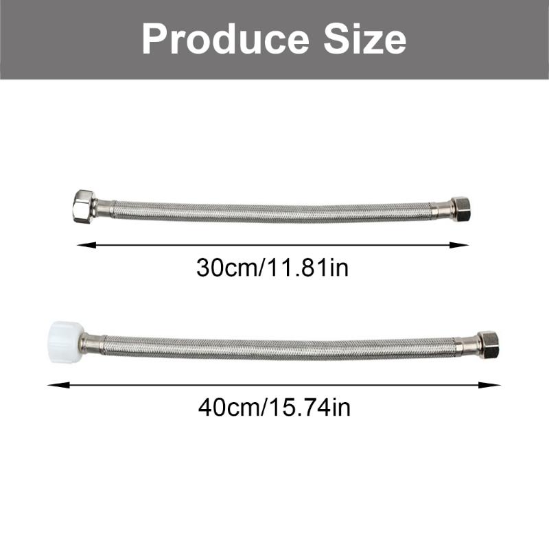 Toilet Connector Braided Stainless Steel Toilet Hose Toilet Water Supply Line 3/8inch To 1/2inch Flexible Toilet Hose