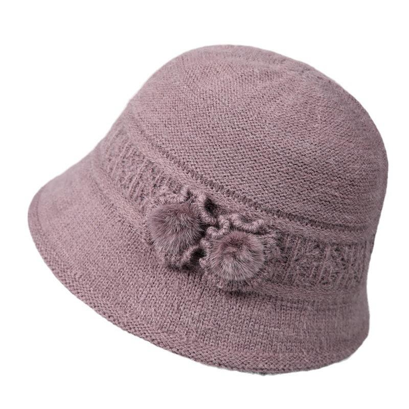 Mom Basin Hat Women'S Season Warm Cotton Hat Old Man Hat Grandma Old Lady Plush Wool Hat