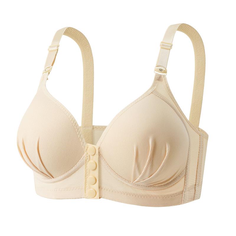 

Plus Size Front Closure Push Up Wireless Bra - Back Smoothing Lingerie for Middle-Aged Moms 38/85 тілесний