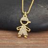 Classic Zircon Pendant Necklace Sparkling Zircon Pave Crystal Necklace  for Women Men