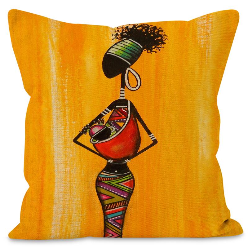 

Картина маслом «Африканская женщина» льняная наволочка для домашнего декора 40*40cm Linen, No Insert