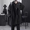 Men's Handsome Men with a Light-climbed Style Mid-length Wool Coat for Spring Men's Hooded Cotton Clip
