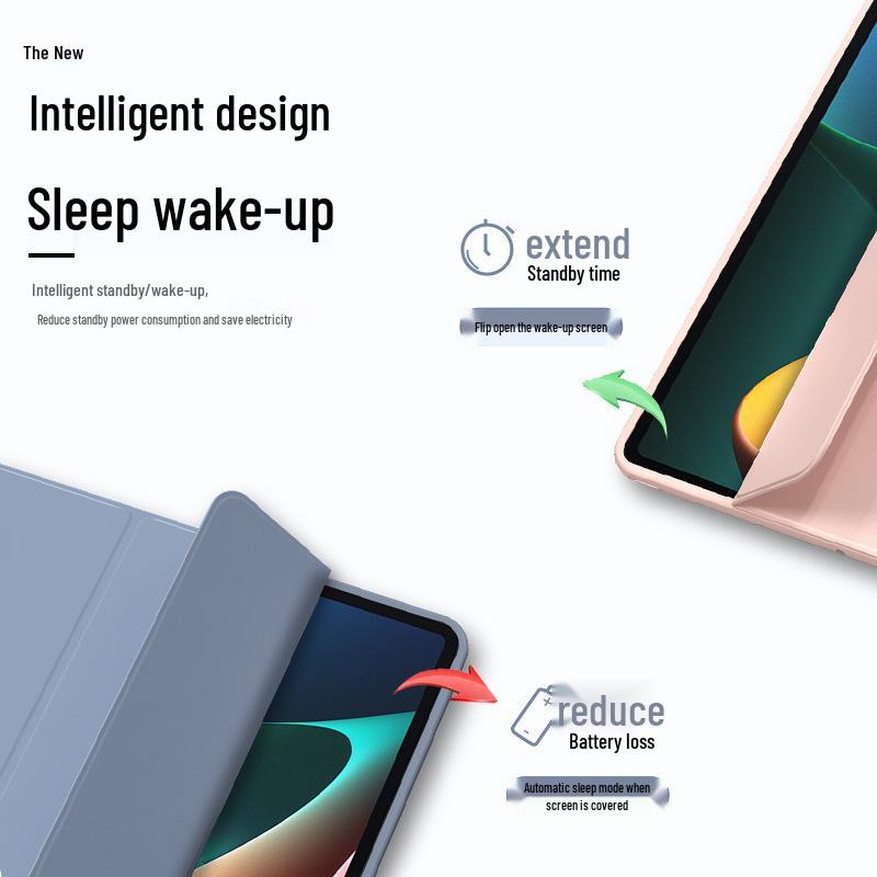 Xiaomi 6/5 Tablet Protective Case: Tri-fold, Drop-proof, 11-inch Silicone for Pro 12.4