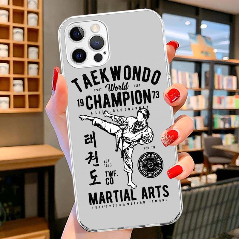 Kungfu Taekwondo Cover Phone Case For iPhone 16 17 Air 15 14 Pro Max 16E Phone Case 13 Mini 12 11 7 SE 8 Print Pattern Fit Cases