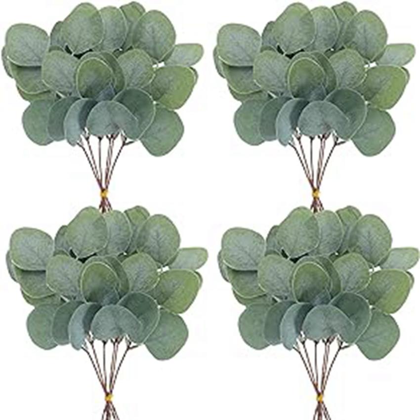 5/15pcs Fake Plants Eucalyptus Leaf Artificial Flowers Basket Vases Home Decor Wedding Bouquets Materials Christmas DIY Gift Box