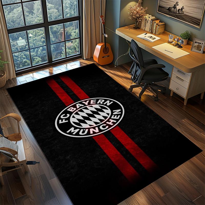 1Pc Football Team Cartoon Print Carpet High Quality Comfortable for All Seasons, Home Decor
