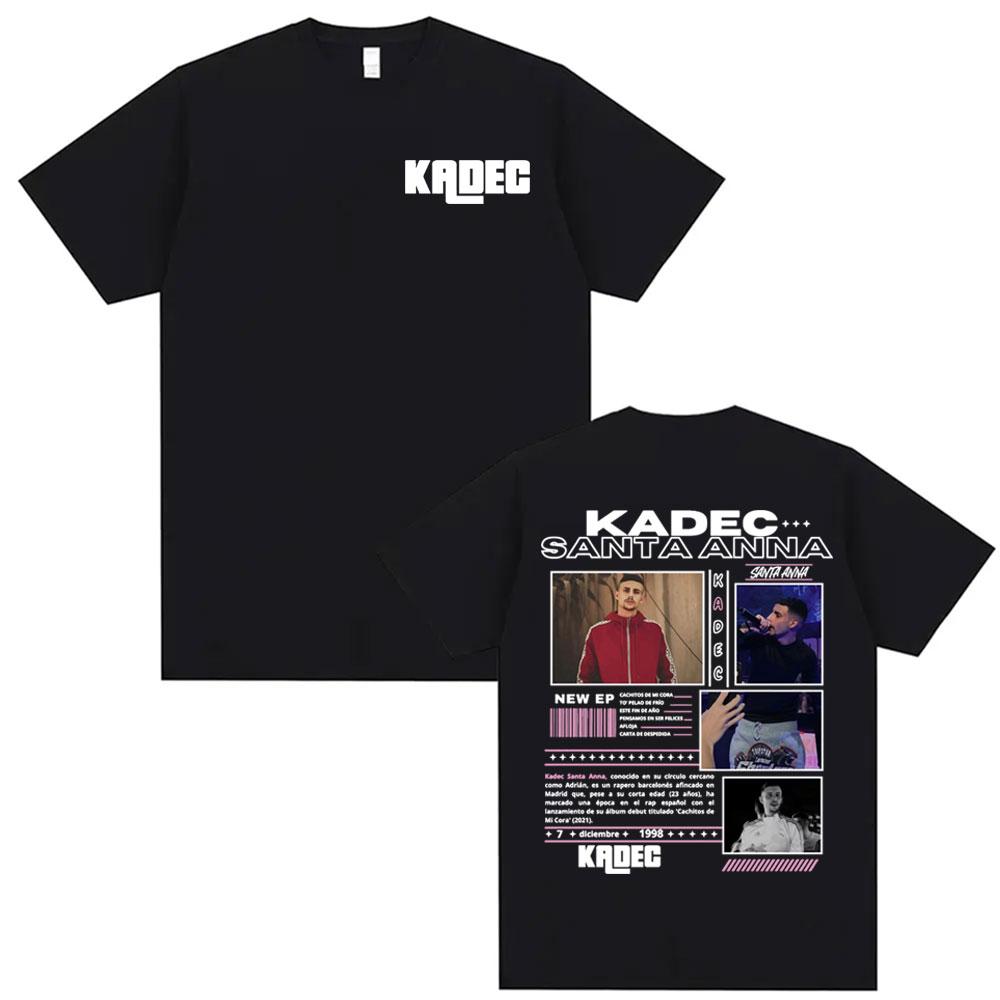 2025 Summer Rapper Kadec Santa Anna Tour Men Women High Quality  Oversized T-shirts Vintage 100% Pure Cotton Printed T-shirt