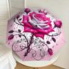 1pc Glamorous Pink Rose with Crown Umbrella with Plastic Handle,Suitable for All Seasons Home Travel Outdoor UmbrellaDD1493