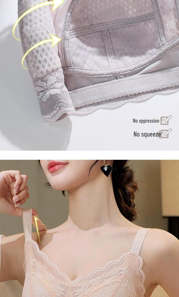 Wire-Free Push-Up Full Cup Bra for Large Breasts: Slimming, Side Fat Gathering, Anti-Sagging, Plus Size