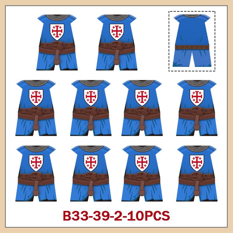 Medieval Military Castle Knight Armour Shoulder Armor Building Blocks Soldier Figure Parts Printed Army Warrior Bricks Toy Gifts