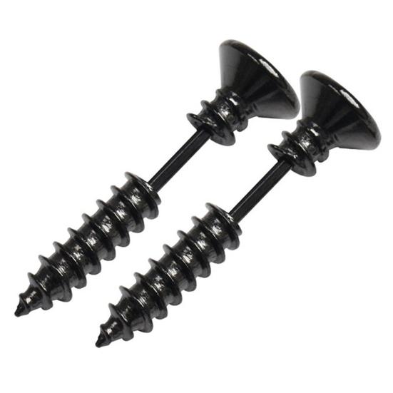 

1 пара панк-готических унисекс серег-гвоздиков из нержавеющей стали с винтами, ювелирные изделия