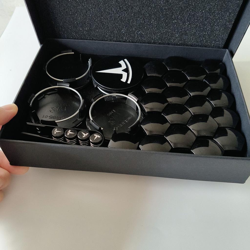 29PCS BOX for Tesla Model3 ModelY Juniper Cover Wheel Conversion Kit Car Wheel Hubcap Center Cap andTire Cap Screw Accessories