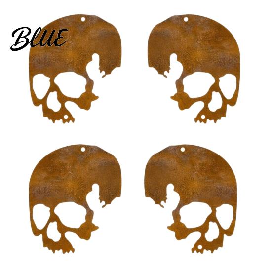 Classic Halloween Yard Decoration Skull Hanging Ornaments Metal Garden Sign Decorative Smooth Finish Decor Shaped Tags for Indoor Outdoor Anti-rust