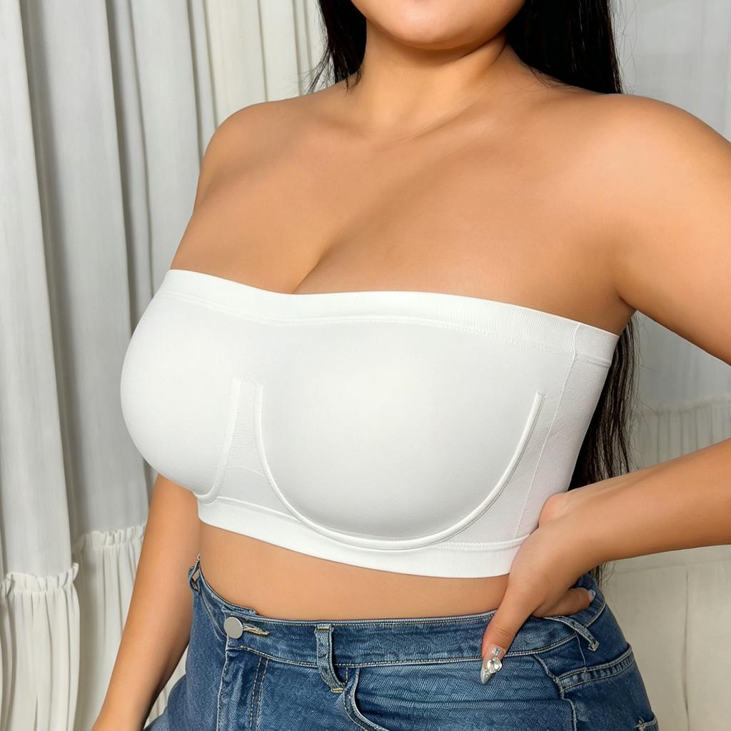 Zeriluna Strapless Non-slip Bandeau Bra Highly Elastic and Comfortable Off-shoulder Clothing Available In Multiple Colors