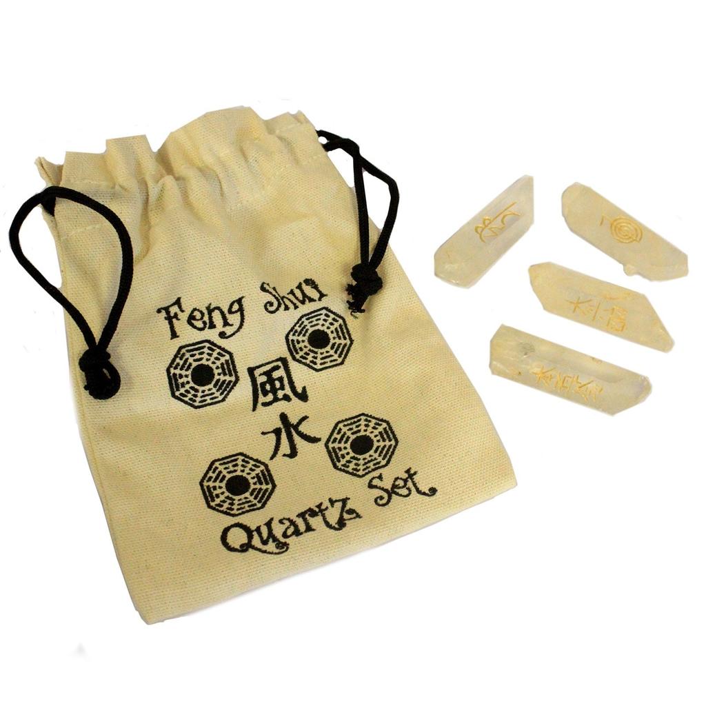 Quartz Crystal Set 4-Piece Feng Shui Symbols
