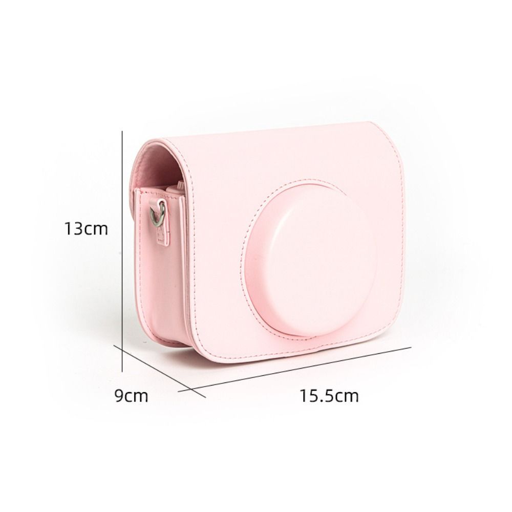 PU Leather Instant Camera Case Anti Scratch with Shoulder Strap Storage Bag Shockproof Portable Protective Cover for Popoto