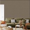 Brown and cream checkered wallpaper for living room and bedroom 50x1000