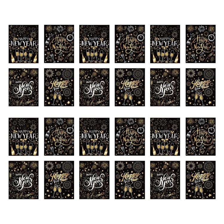

24 шт. Новорічна декоративна наклейка на пляшку Водонепроникна етикетка для обгортання винної пляшки Для шампанського Вина Святкова прикраса