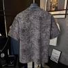 Light Luxury American Heavy Retro T-Shirt Feeling Washed Water Old Short-Sleeved Top Contrasting Color Splicing Men'S Half-Sleeved Casual Versatile
