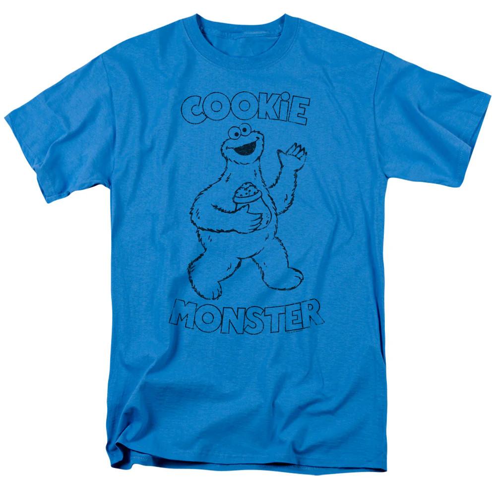

Sesame Street Simple Cookie Mens T Shirt Turquoise Officially Licensed 4XL