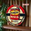Vintage Round Tin Sign 8 Inch Retro Metal Wall Art 2D Decor for Garage Man Cave