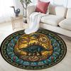 Prehistoric Glass Round Area Rug Under Office Chairs Bedroom Living Room Home Decor