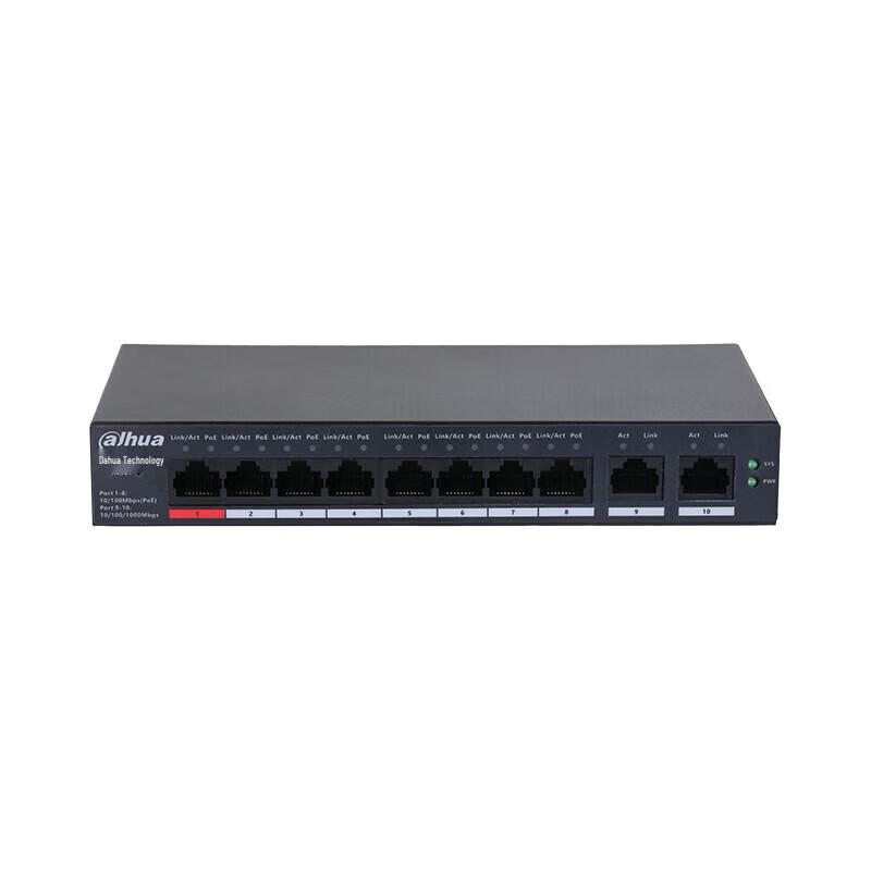

Dahua 8-Port Fast Ethernet PoE Switch with 2 Gigabit Uplink