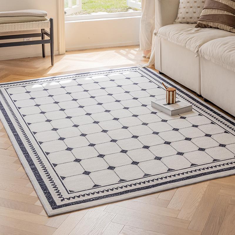 

Килим з кришталевого велюру, стійкий до плям, для вітальні, спальні або кавового столика - Легко чиститься, кремовий стиль, повне покриття підлоги 160×230cm