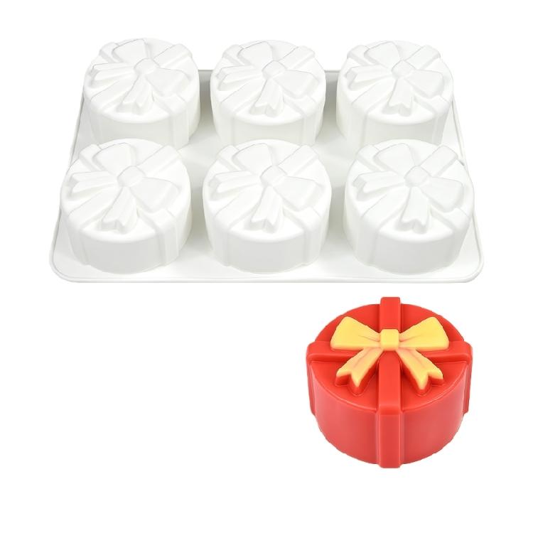 

Mousses Cake Decorating Molds Silicone Molds Round Gift Box Chocolate Molds Holiday Dessert Cake Baking Tool Nonstick