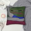 Sad Pepe frog funny meme Printed Pillowcase Cushion Cover  Throw Pillow Cover Warm Sofa Decoration Square Multi Size