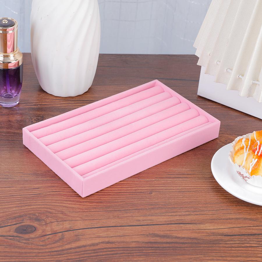1PC, Flocking Jewelry Box Jewelry Tray, Color: Pink